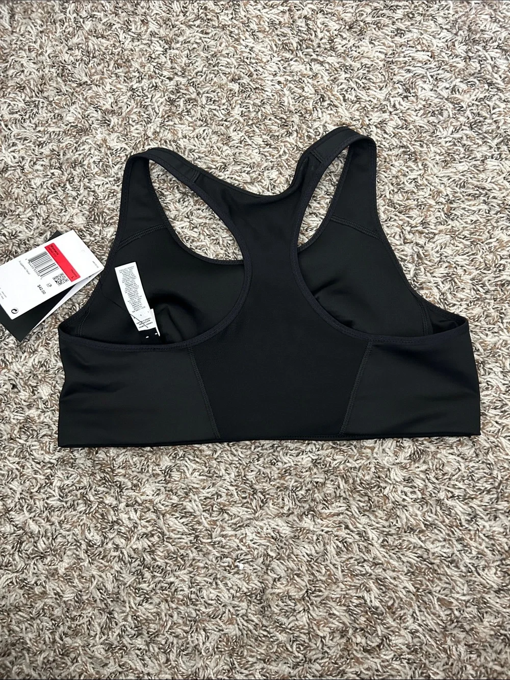 Nike Black Racerback Sports Bra with White Swoosh
